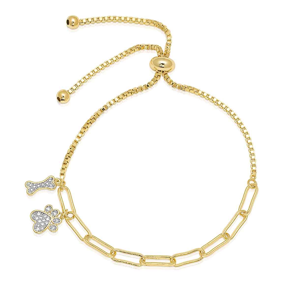 Accents by Gianni Argento Paw Print & Bone Charm Bracelet