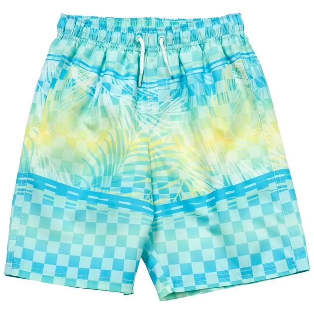 Boys (8-20) SURFZONE® Tropical Ombre Checkered Swim Trunks