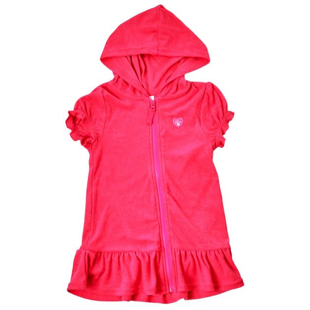 Girls (7-16) Pink Platinum® Hooded Terry Swim Cover-Up