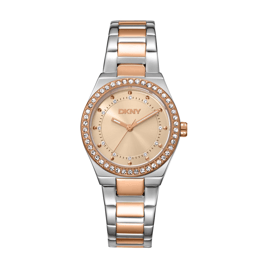 Womens DKNY Crystal Dial Two-Tone Red Gold Watch - DK1L100M0105
