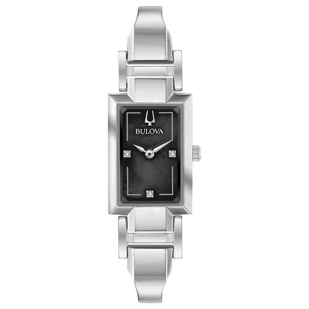 Womens Bulova Classic Stainless Steel Black Dial Watch - 96P209