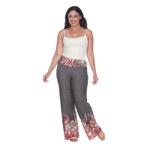 Plus Size White Mark Printed Palazzo Pants