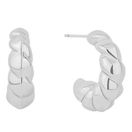 Marsala Fine Silver Plated Twist C-Hoop Post Earrings