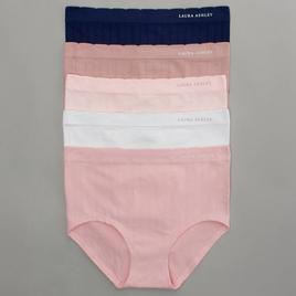 Womens Laura Ashley® Heart Pointelle Brief Panties - LS1302-5PKA