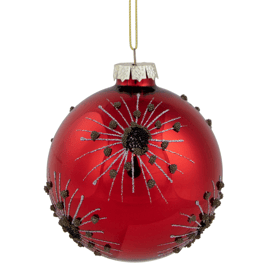 Northlight Glittered Starburst Christmas Glass Ball Ornament