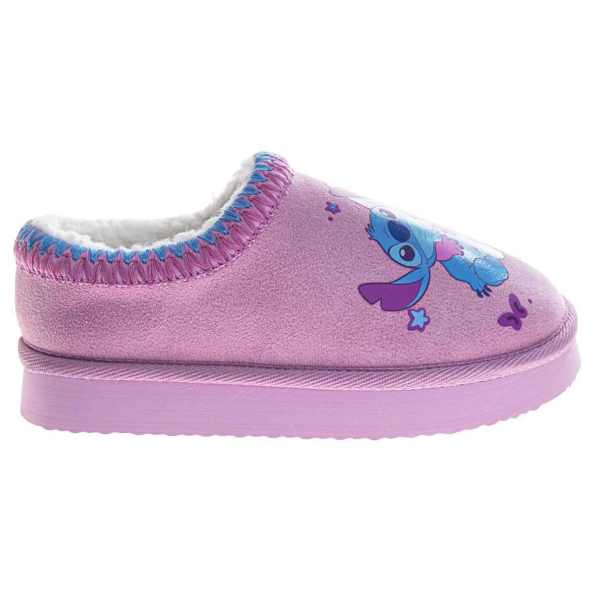 Little Girls Disney™ Cozy Stitch & Angel Plush Lined Slippers