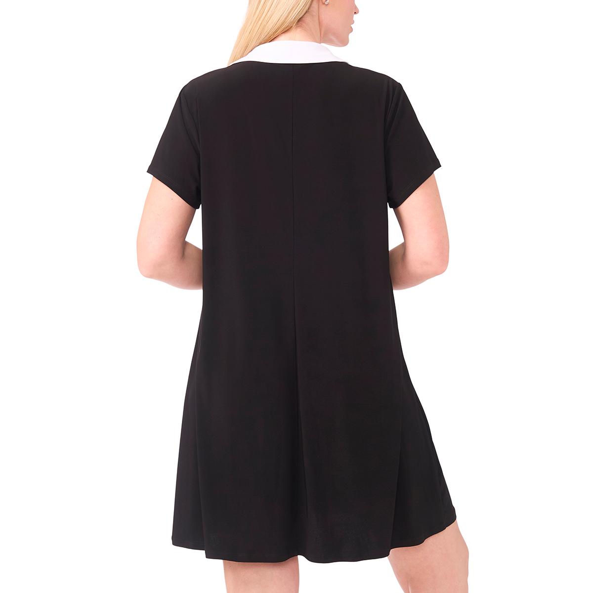 Plus Size MSK Short Sleeve Spread Collar Shift Dress