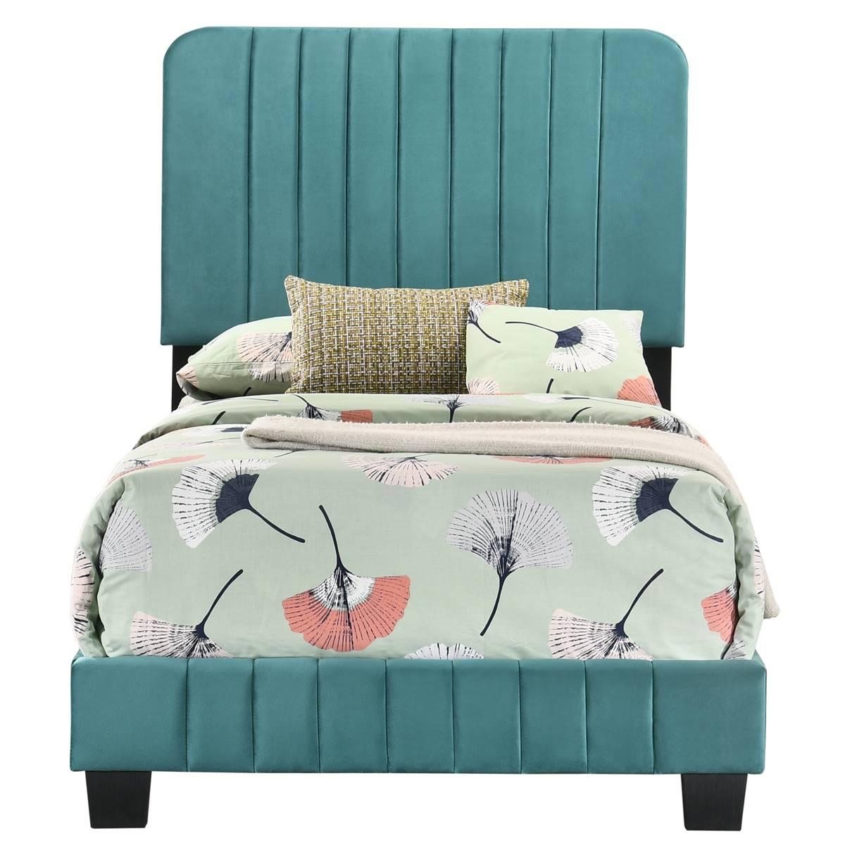 Passion Furniture Lodi Velvet Upholstered Tufted Bed Frame - Twin