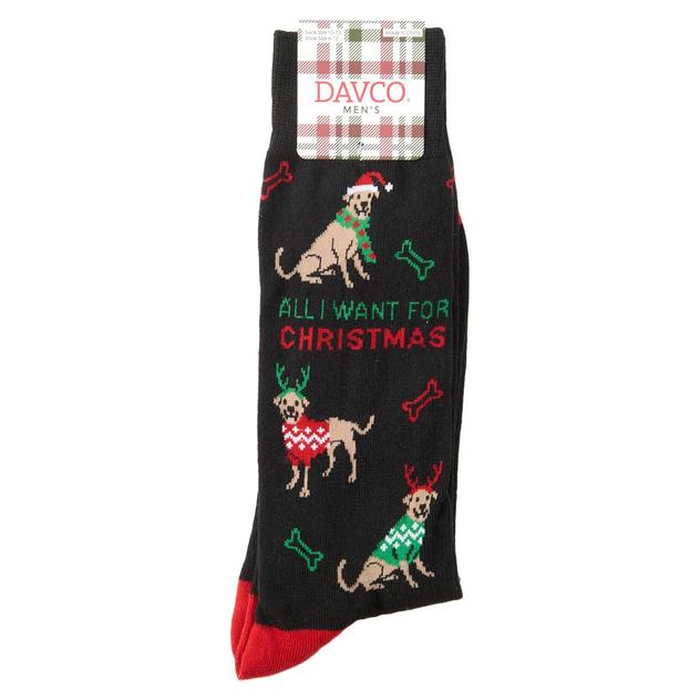 Mens Davco All I Want For Christmas Dogs & Bones Crew Socks