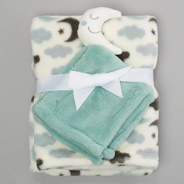 Baby Gear® Moon & Clouds Blanket with Security Blanky