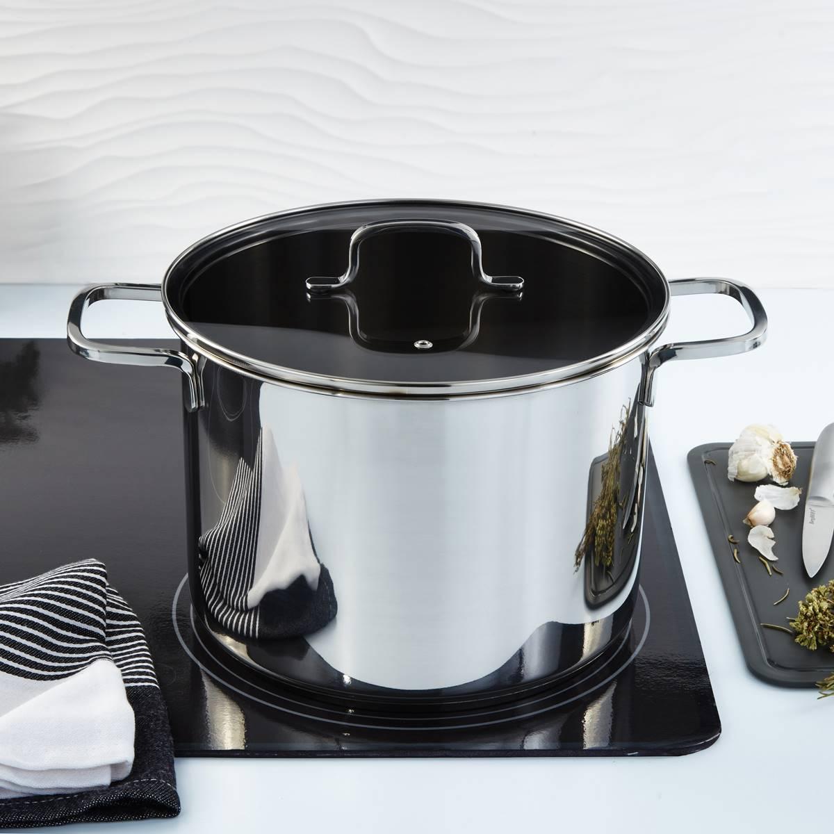 BergHOFF Helix Stainless Steel 10.25in. Stockpot w/ Glass Lid