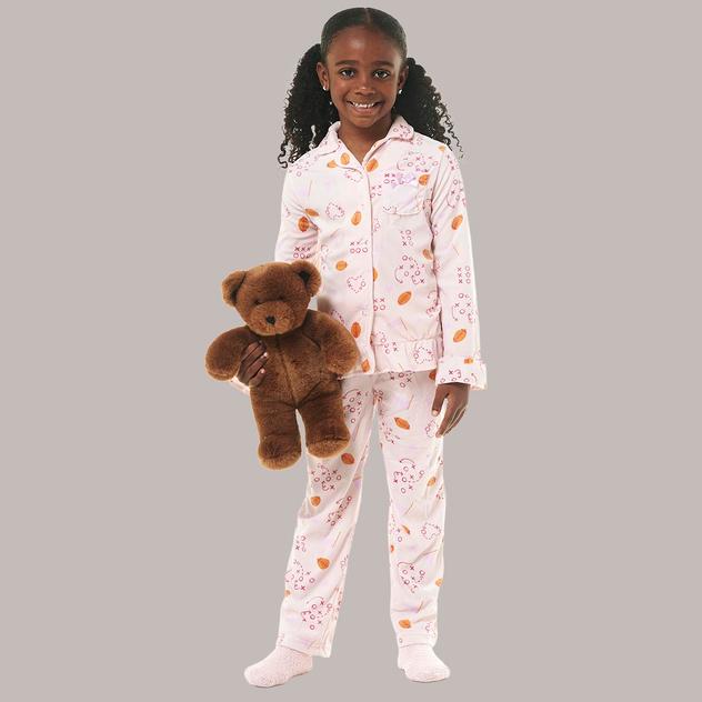 Girls (4-6x) Sincerely Jules 2pc. Football Ruffle Pajama Set