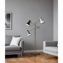HomeRoots 71in. Brass Novelty Floor Lamp With Cone Shade