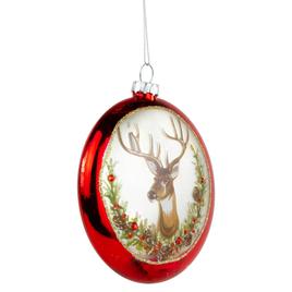 Northlight Seasonal 4in. Reindeer Glass Disc Christmas Ornament