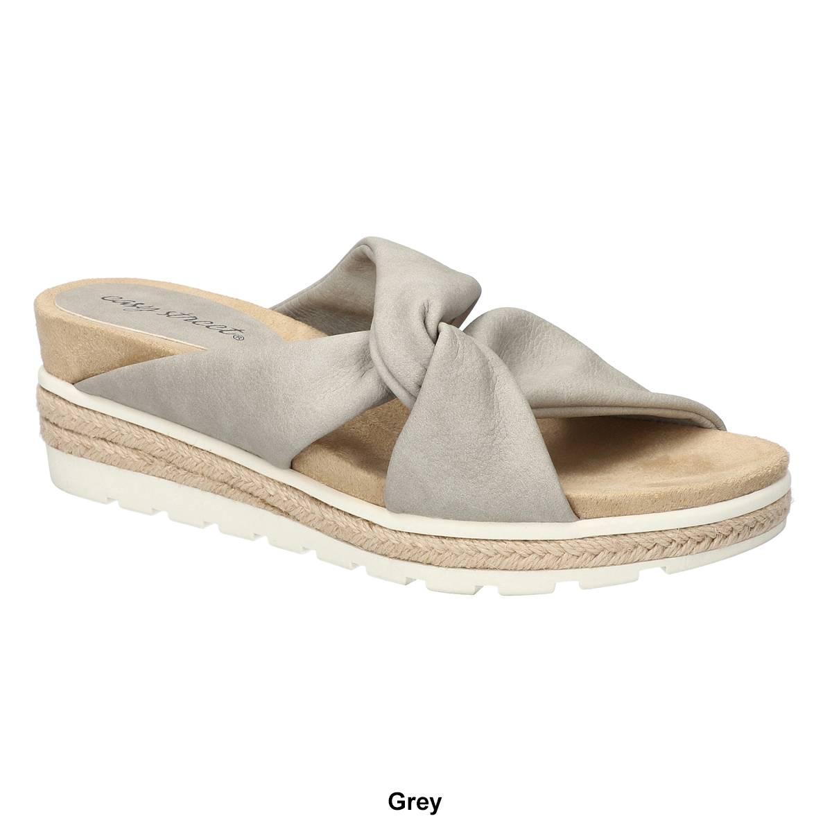 Womens Easy Street Ja Knotted Wedge Slide Sandals