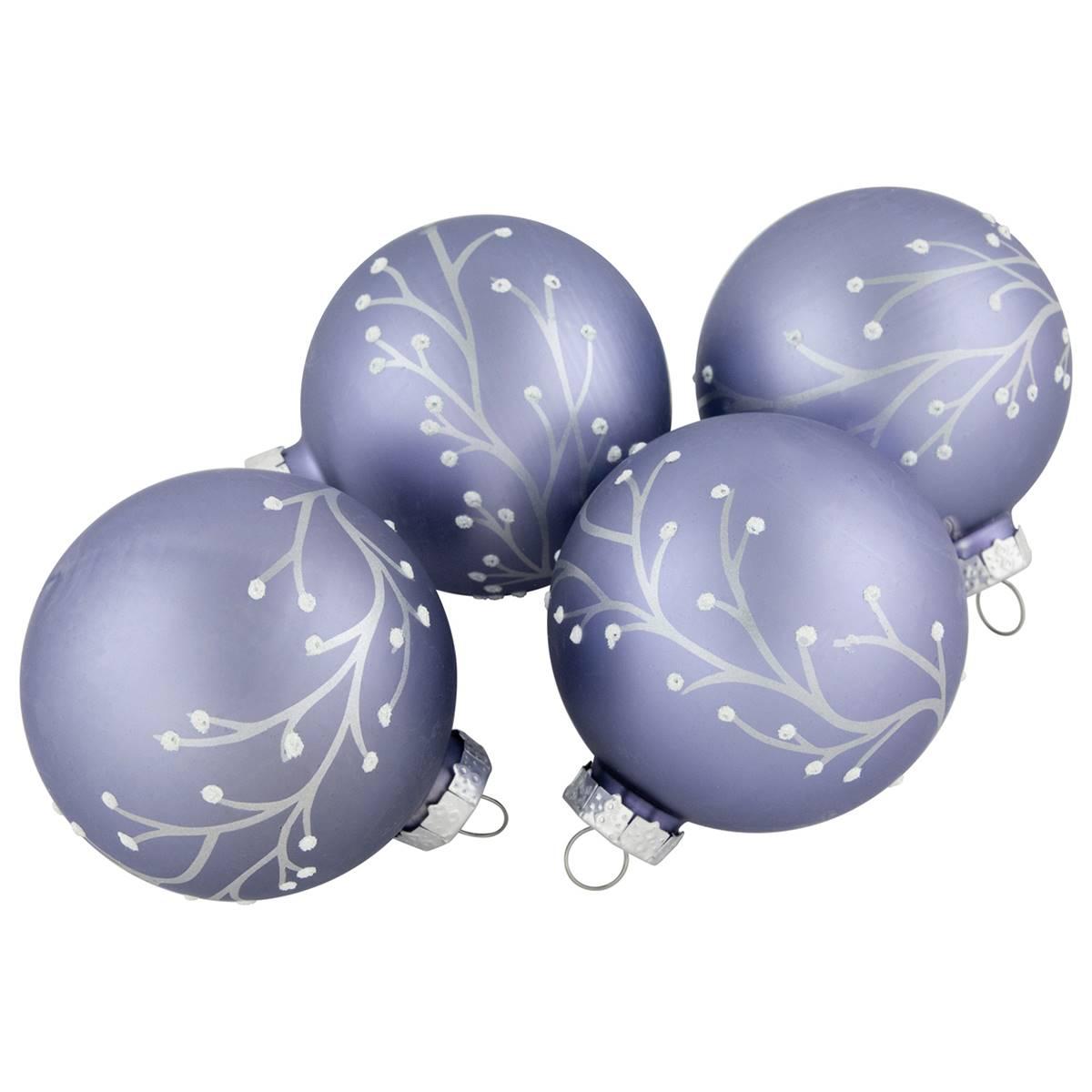 Northlight Seasonal 4ct. Branches Glass Ball Christmas Ornaments