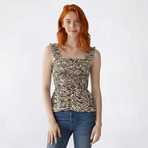 Juniors Wallflower Nylan Smock Peplum Top