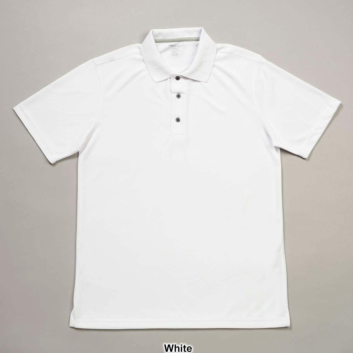 Mens Architect® Solid Mesh Stitch Short Sleeve Golf Polo