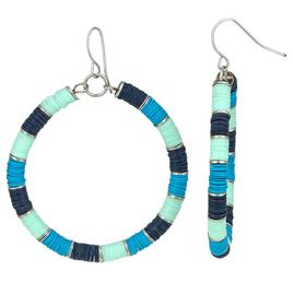Ashley Cooper(tm) Multi Blue Color Block Gypsy Hoop Earrings