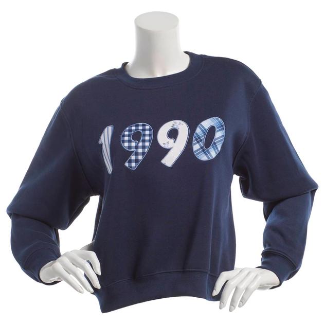 Juniors No Comment 1990 Fleece Crew Sweatshirt w/ Headband