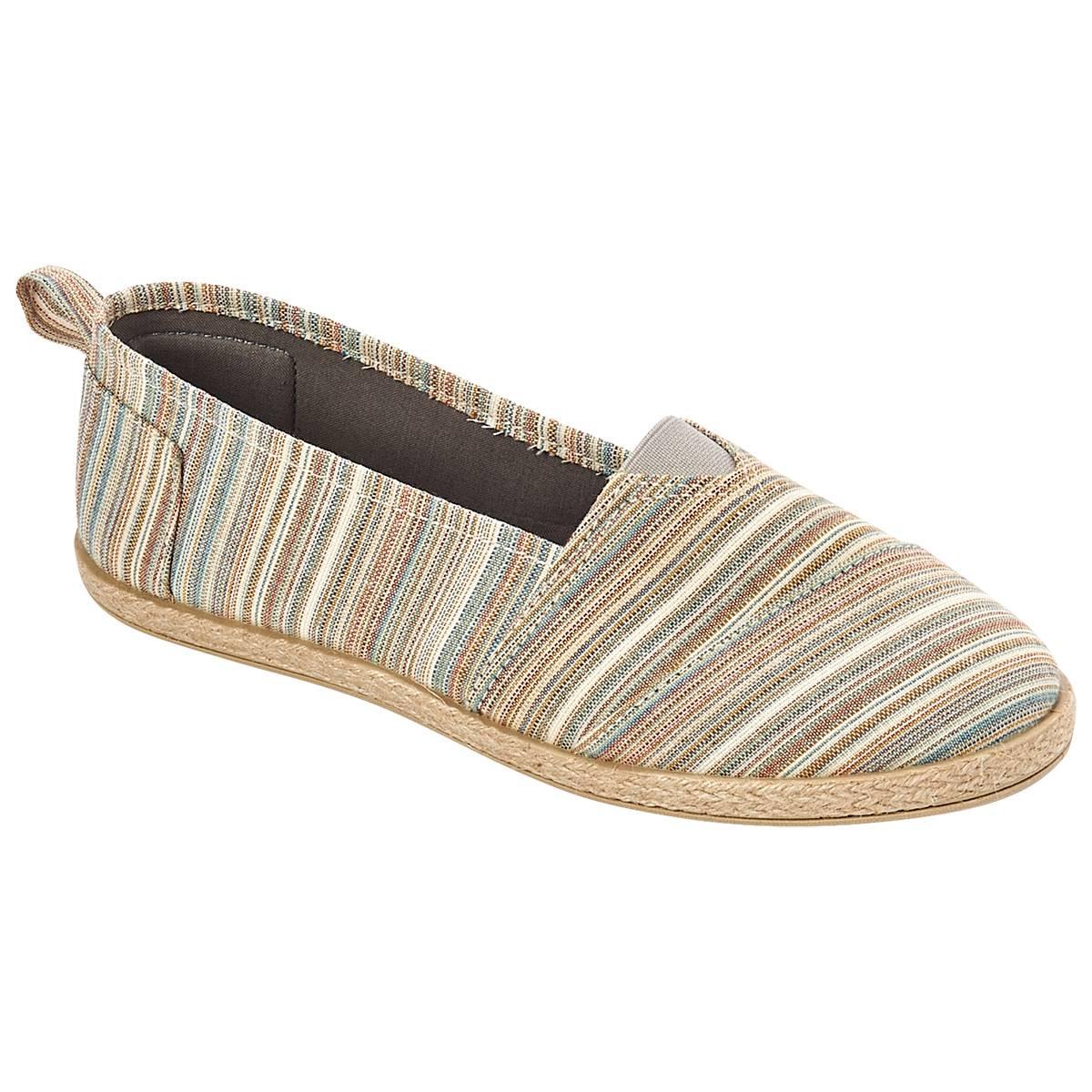 Womens Take A Walk Striped Epadrilles Flats