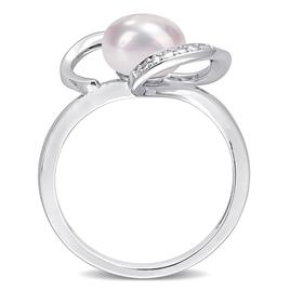 Gemstone Classics™ Cultured Pearl & Diamond Heart Ring