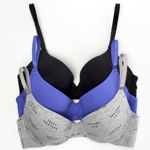 Womens Juicy Couture 3pk. Jacquard Underwire Bras - JC4002-3PKCR