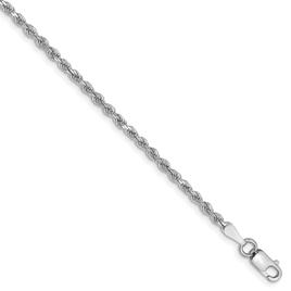Gold Classics(tm) 2mm. White Gold Diamond Cut Rope Bracelet