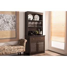 Baxton Studio Agni Dark Brown Buffet & Hutch Kitchen Cabinet
