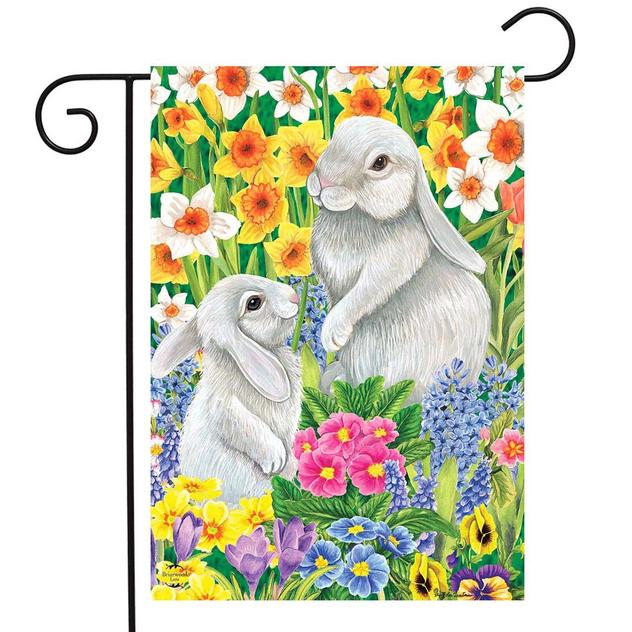 Bunny & Eggs Easter Garden Flag