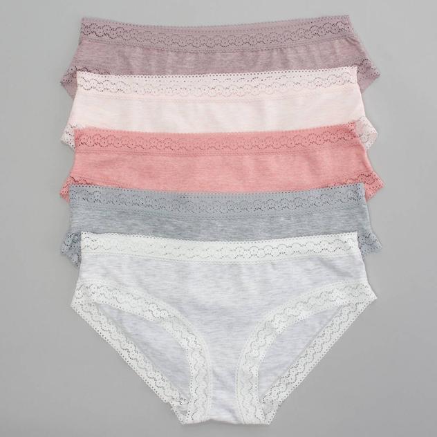 Womens Laura Ashley® 5pk. Bikini Panties w/Lace LS4656-5PKM