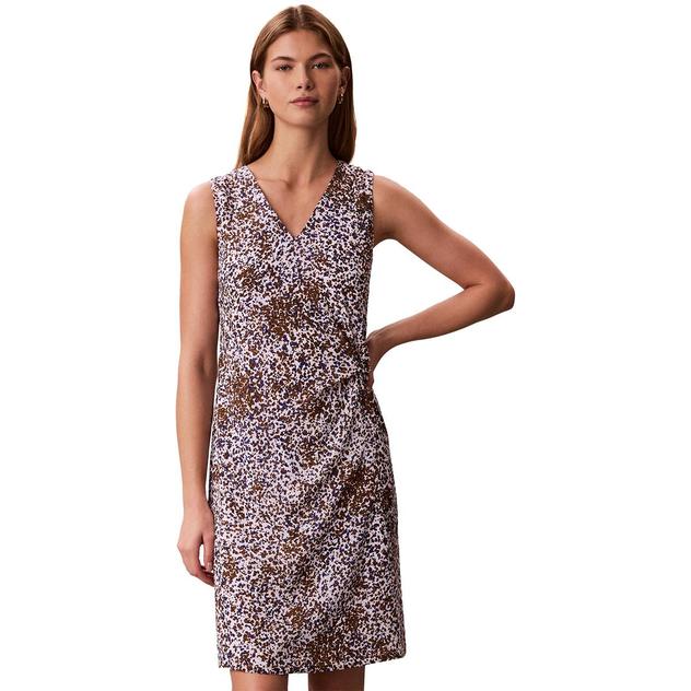 Womens Calvin Klein Sleeveless V Neck Speckled Shift Dress
