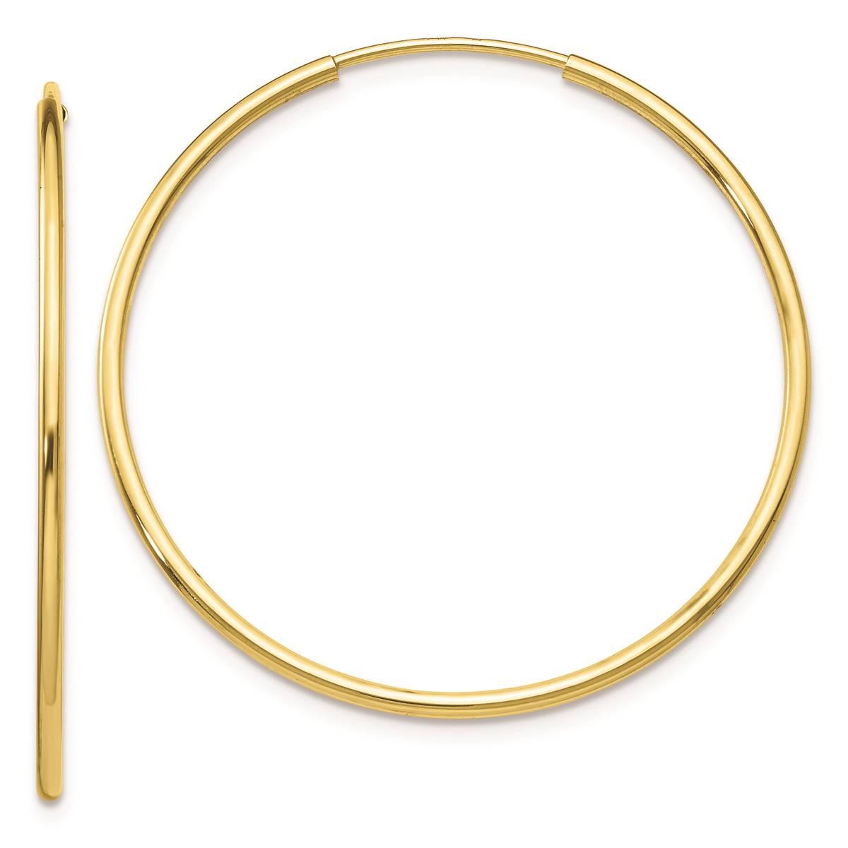 Gold Classics(tm) 10kt. Polished 34mm Endless Tube Hoop Earrings