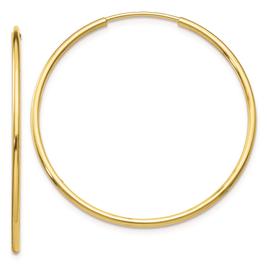 Gold Classics(tm) 10kt. Polished 34mm Endless Tube Hoop Earrings