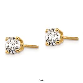 Pure Fire 14kt. Gold 2/3ctw. Diamond Screw-Back 4-Prong Earrings