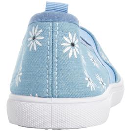 Womens Ashley Blue Floral Canvas Slip On Flats
