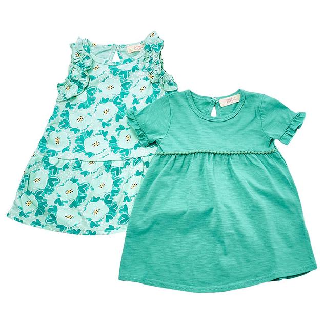Toddler Girl Pink Lemonade 2pk. Ruffle & Flower Dresses