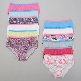 Girls Hanes(R) 12pk. Tagless(R) Fashion Cotton Briefs Underwear