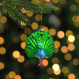 Northlight Seasonal 4.75in. Peacock Glass Christmas Ornament
