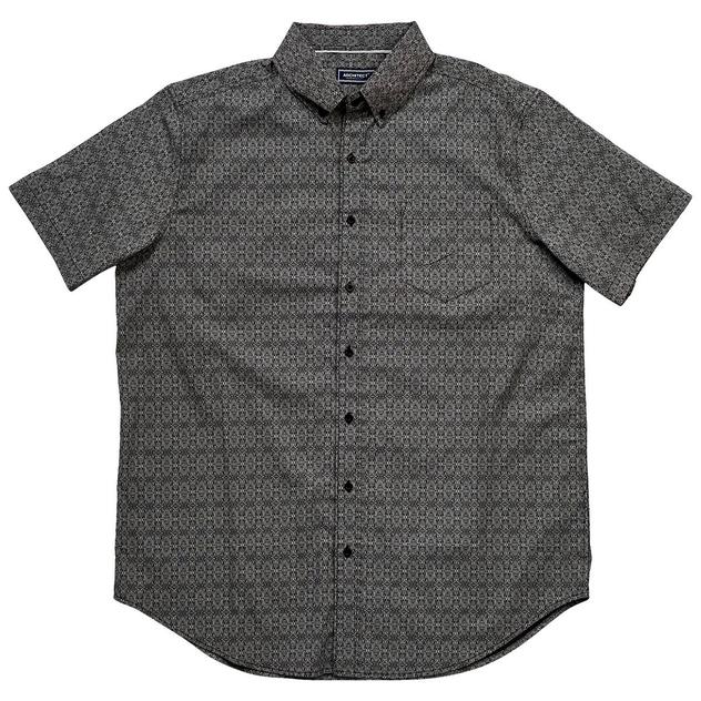 Mens Big & Tall Architect® Geometric Button Down Shirt - Black