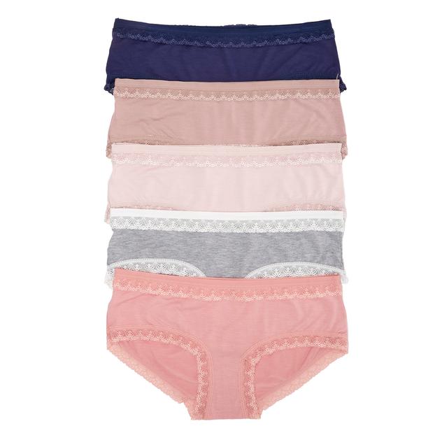 Womens Laura Ashley® 5pk. Hipster Panties w/Lace LS8158-5PKBL