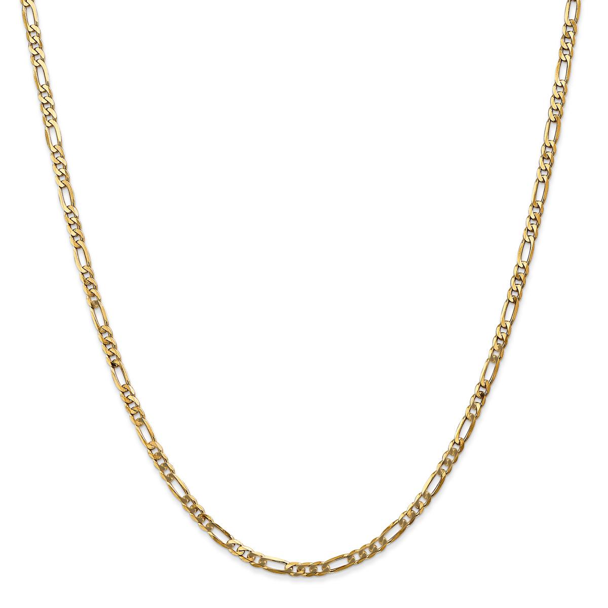 Unisex Gold Classics(tm) 3.0mm. 14k Gold Flat Figaro Chain Necklace