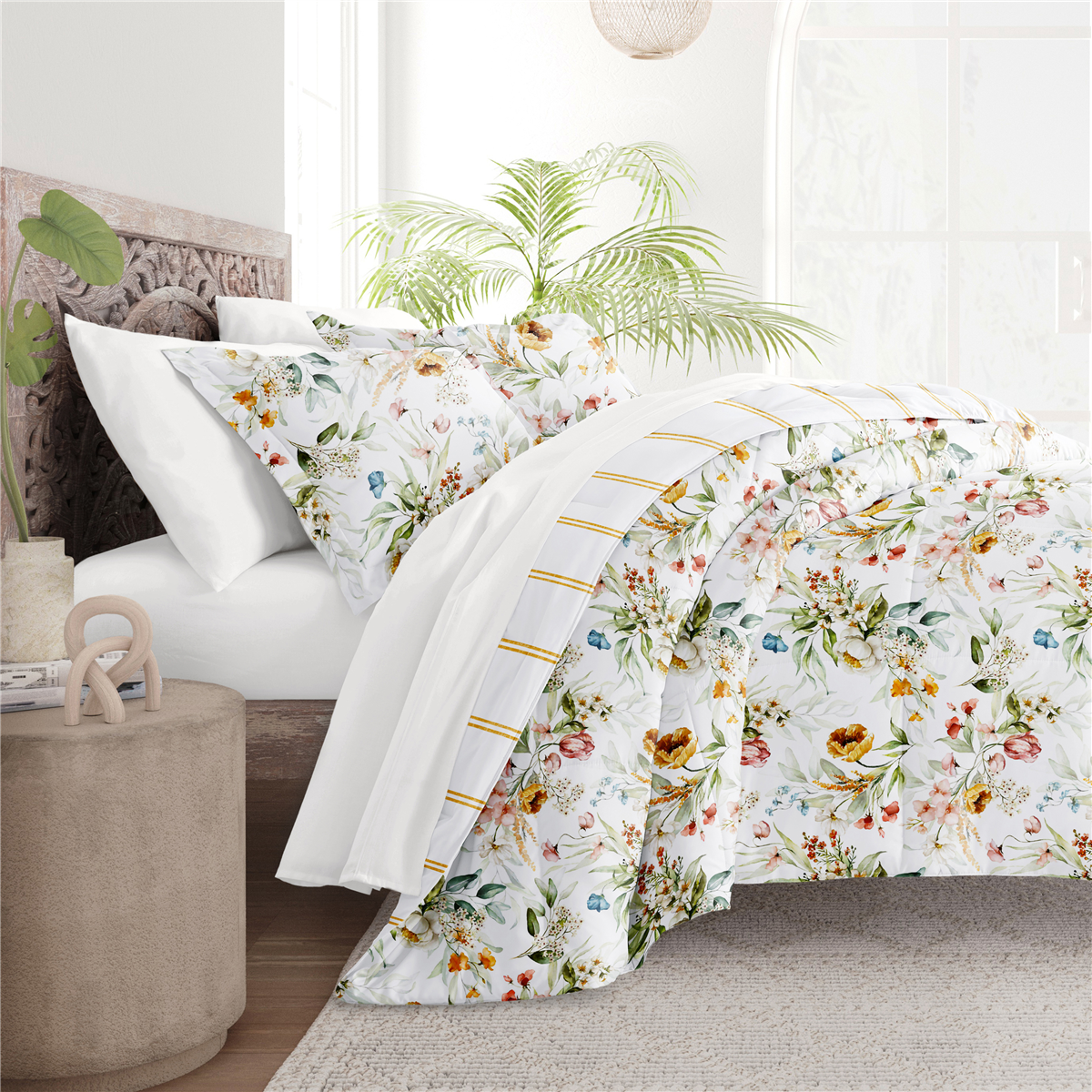 Soft Essentials Ultra Soft Chintz Floral Reversible Comforter Set