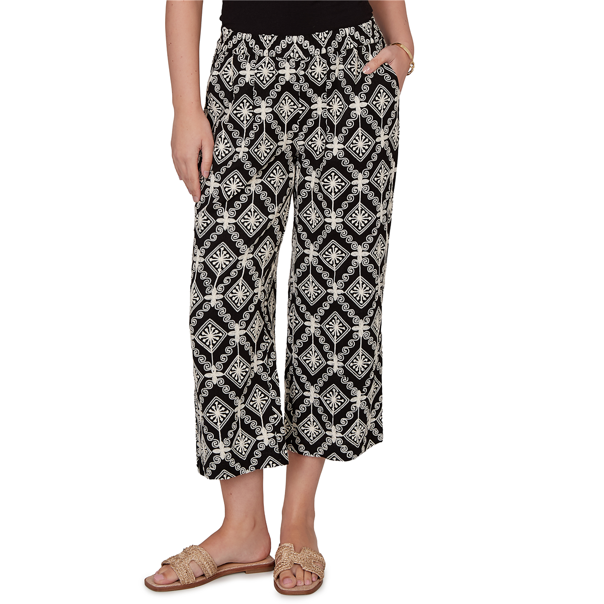 Womens Skyes the Limit Terra Tropic Embroidery Wide Leg Pants