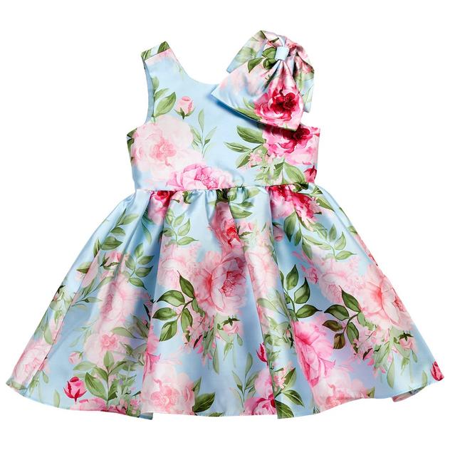 Girls (4-6x) Rare Editions Mikado Floral Bow Shoulder Dress