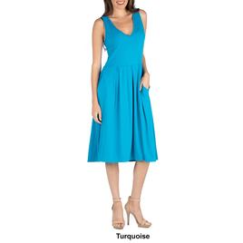 Womens 24/7 Comfort Apparel Fit & Flare Sleeveless Dress