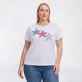 Plus Size Hasting & Smith Short Sleeve Applique Stars Tee