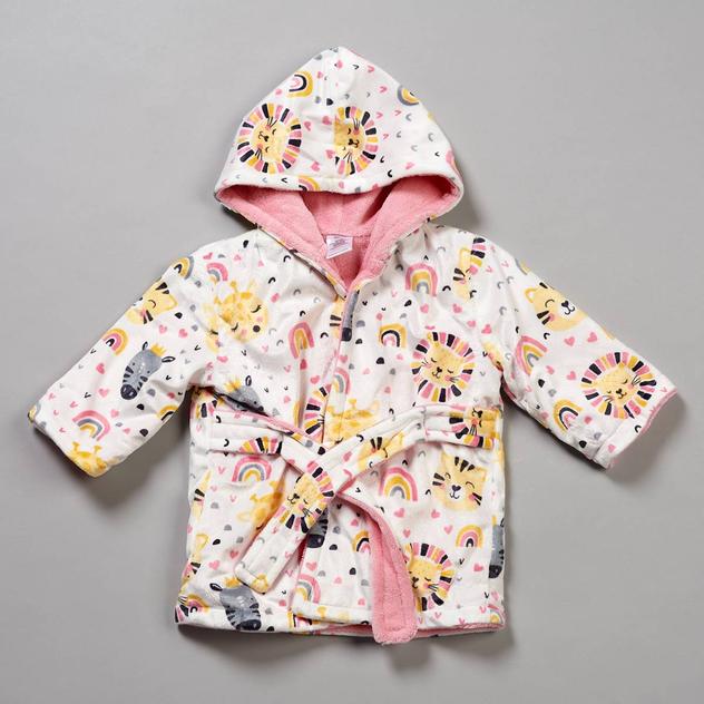 Baby Girl (NB-9M) Zak & Zoey Safari Rainbow Plush Robe