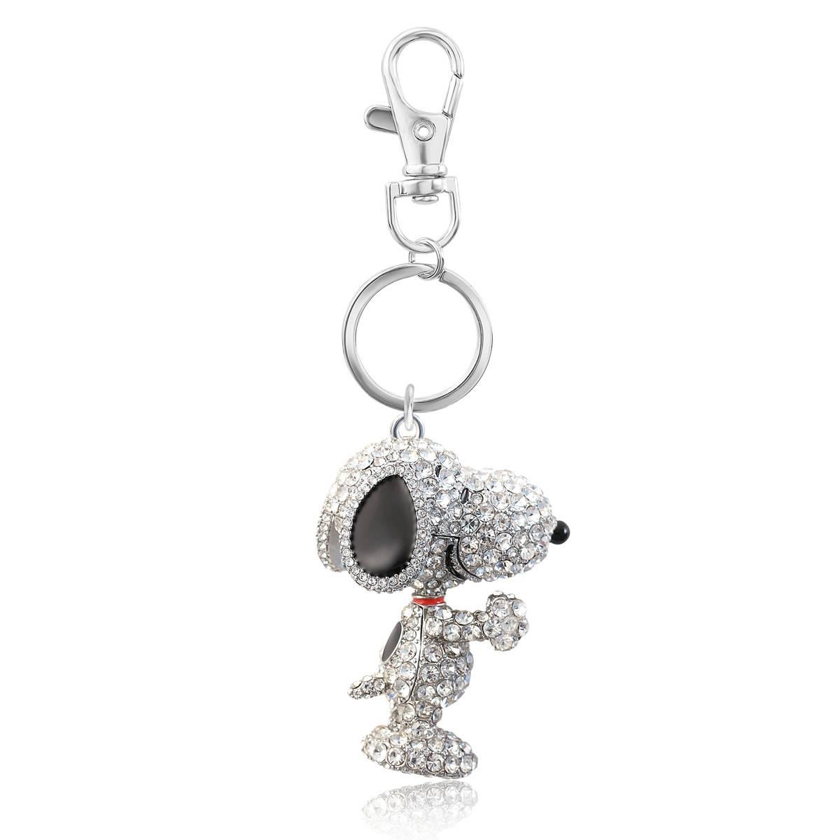 Peanuts Snoopy 3D Multi Color Pave Keychain with Lobster Clip