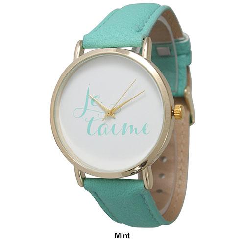 Womens Olivia Pratt Je T’aime Leather Strap Watch - 13444